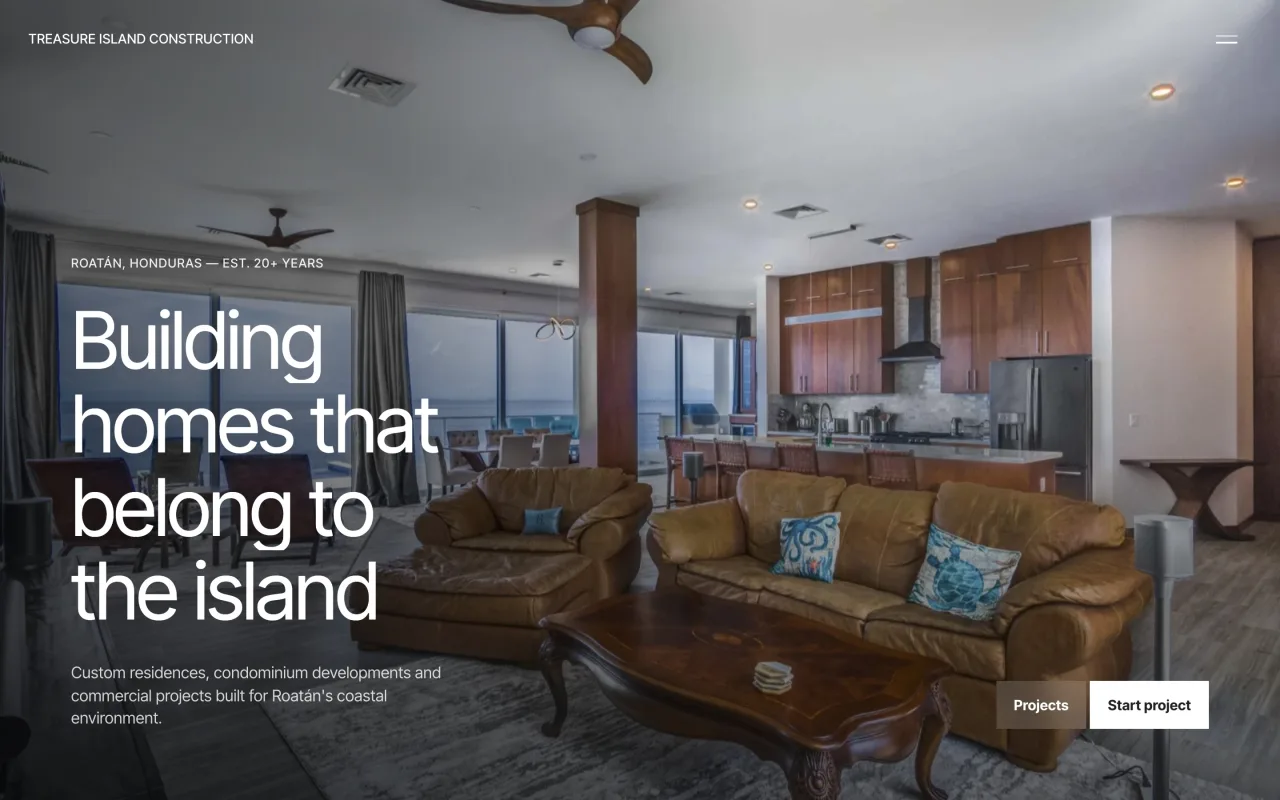 Treasure Island Construction website